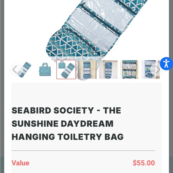 Seabird Society The Sunshine Daydream Hanging Toiletry Bag - Picture 9 of 9